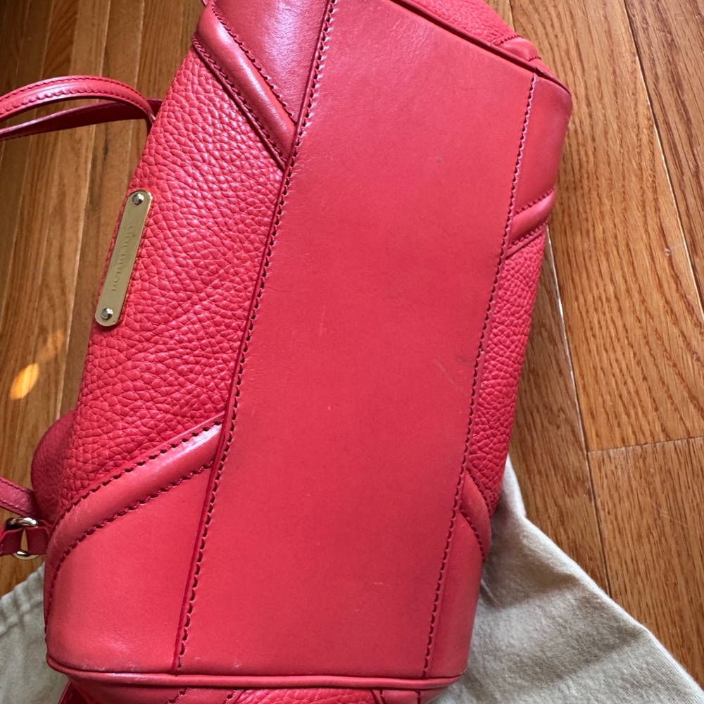 Burberry - Red Pebbled Leather Shoulder Bag (Canterbury) - Picture 4 of 6